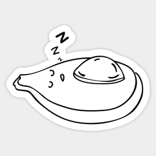 Lazy Sleeping Avocado Cute Drawing Sticker